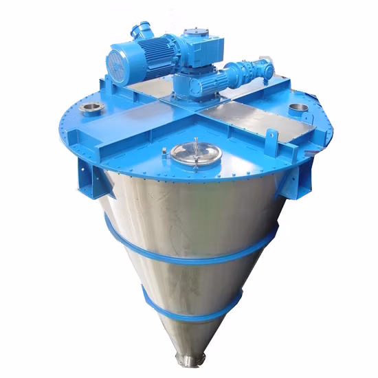 染料と薬剤を混合するための縦型ステンレス鋼円錐ベルトミキサー